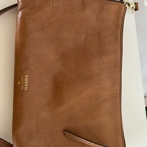 Fossil Tan  Leather Shoulder Bag
